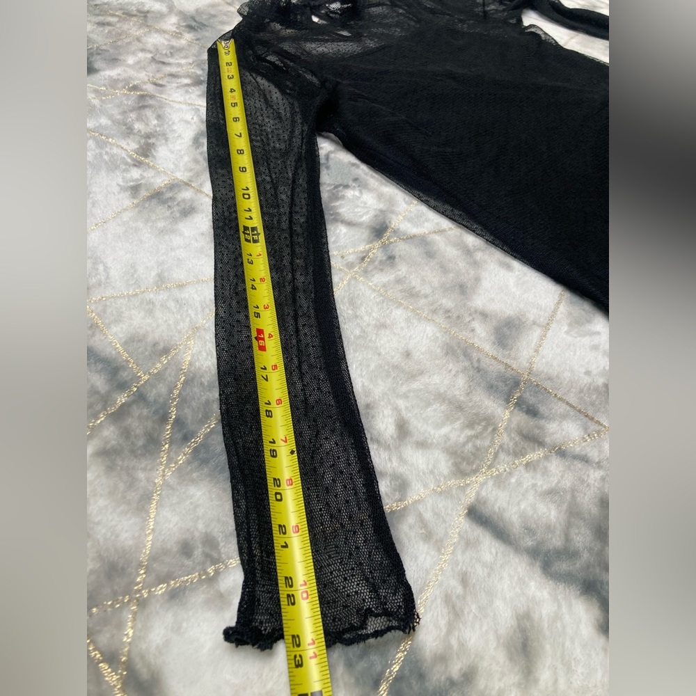 Black Art Class Sheer Long Sleeve Top - Picture 8 of 8